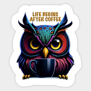 Life Begins After Coffee Sticker